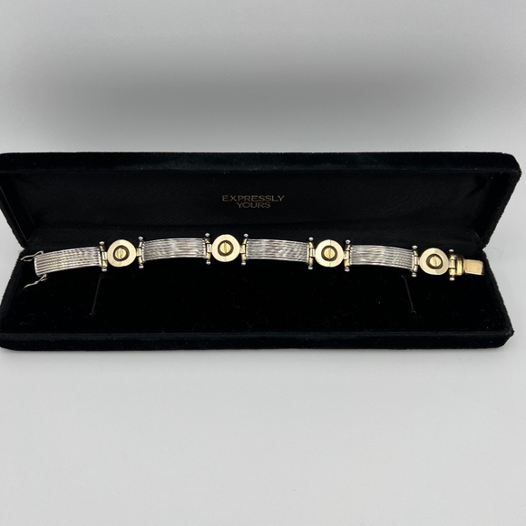❤️❤️ SOLD ❤️❤️ 14K Solid Gold 47.88g 8" Long Bracelet Custom Made TwoTone - Picture 10 of 17